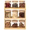Basicwise Minimalist Two-Tier Bamboo Lazy Susan Turntable with 8 Pcs 12 oz Airtight Lid Glass Jars, Versatile Spice Rack Organizer, Perfect for Kitchen Countertops, Dining Tables, and Pantry Cabinets